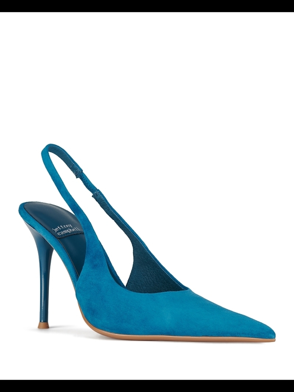 Jeffrey Campbell Teal Suede Pointed Slingback Pump